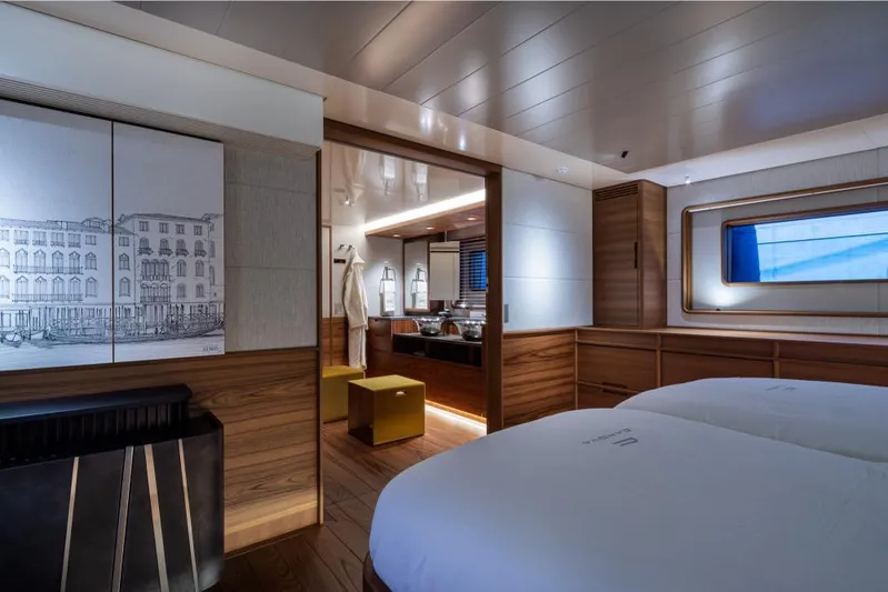 Canova Yacht Photos Pics Luxurious interior of 2019 Baltic Light Displacement Sailing Yacht cabin with modern design.