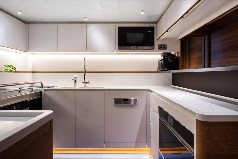 Canova Yacht Photos Pics Modern kitchen interior in 2019 Baltic Light Displacement Sailing Yacht.