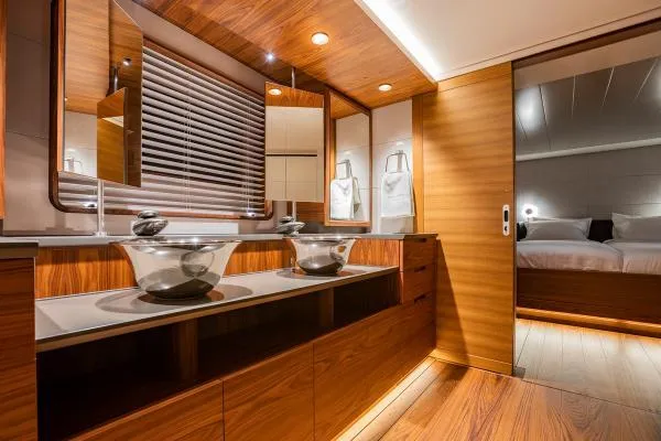 Canova Yacht Photos Pics Luxurious bathroom interior on 2019 Baltic Light Displacement Sailing Yacht.