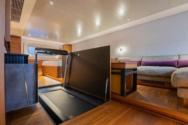 Canova Yacht Photos Pics Luxurious interior of 2019 Baltic Light Displacement Sailing Yacht with hidden treadmill.