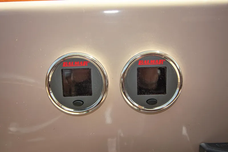 Arrow II Yacht Photos Pics Two Balmar gauges on Aspen C107, 2019 model dashboard.