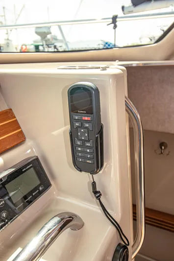 Arrow II Yacht Photos Pics Boat interior with mounted radio handset, Aspen C107, 2019 model.