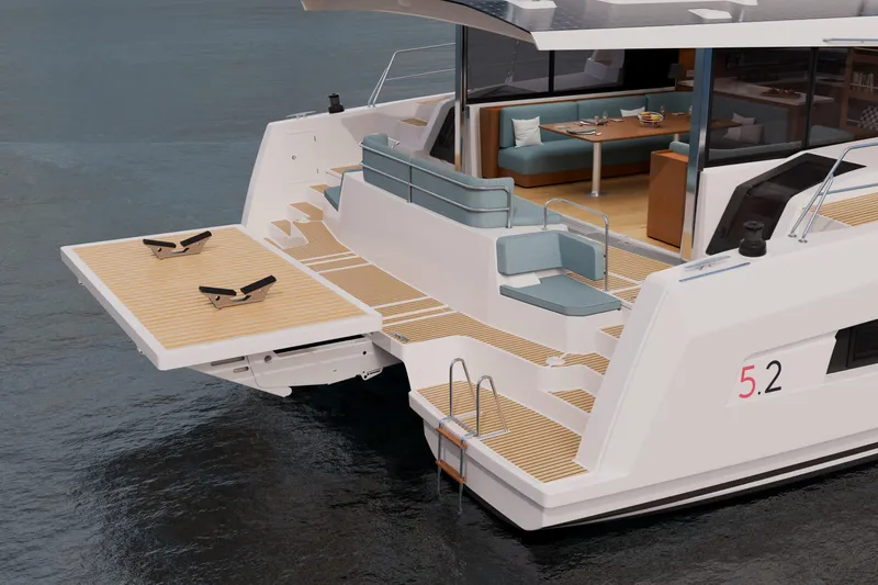  Yacht Photos Pics Luxury Bali 5.2 yacht, 2026 model, featuring spacious deck and modern interior design.