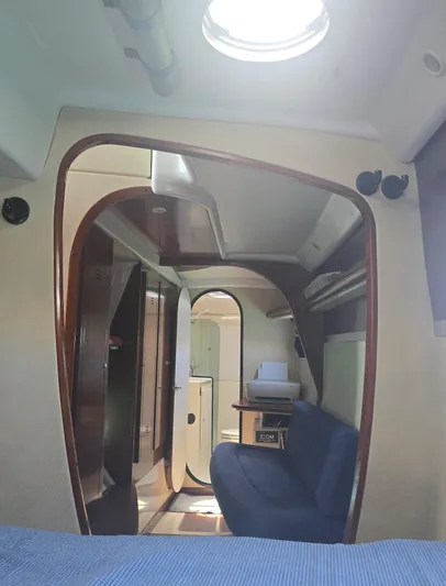 Think Twice Yacht Photos Pics Interior of 2005 Fountaine Pajot Lavezzi Maestro catamaran, featuring cozy seating and modern design.