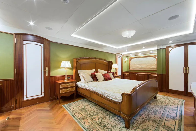  Yacht Photos Pics Luxurious bedroom interior of Van der Valk Explorer 37M yacht, 2026 model.