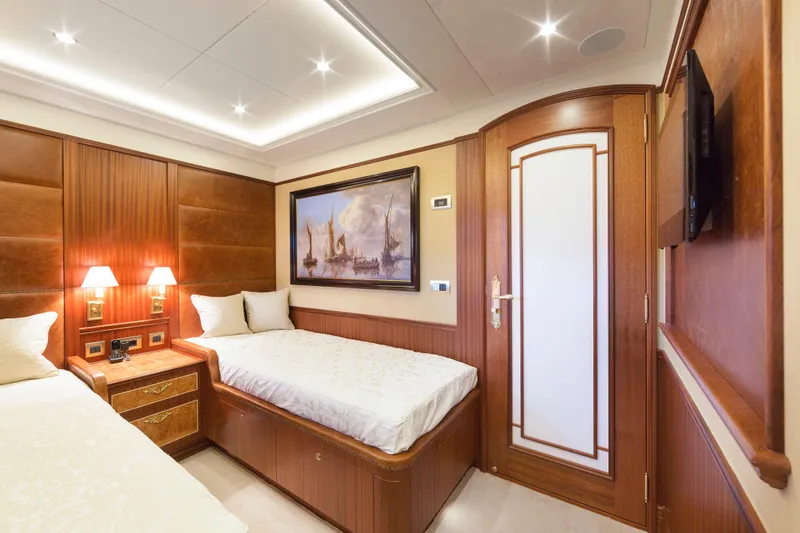  Yacht Photos Pics Luxurious cabin interior of Van der Valk Explorer 37M yacht, 2026 model.