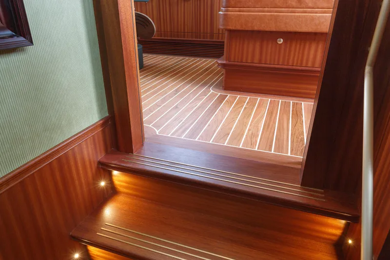  Yacht Photos Pics Luxurious wooden interior of Van der Valk Explorer 37M yacht, 2026 model.