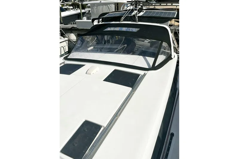  Yacht Photos Pics 2013 Beneteau Sense 46 yacht with sleek design and solar panels on deck.