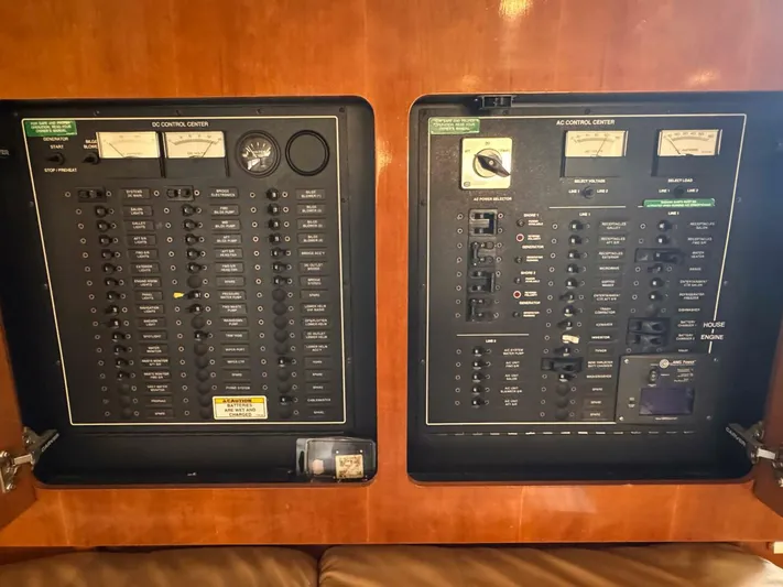  Yacht Photos Pics Electrical control panels on a 2002 Carver 466 Motor Yacht.