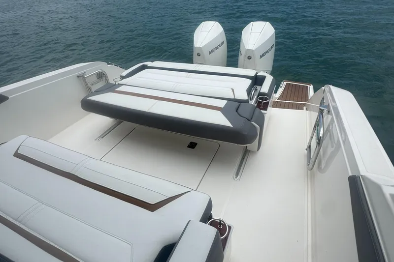  Yacht Photos Pics 2020 Tiara Sport 34 LS boat with luxurious seating and dual Mercury engines.