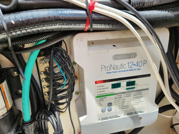 Outrageous Yacht Photos Pics Electrical system of a 2014 Boston Whaler 350 Outrage boat.