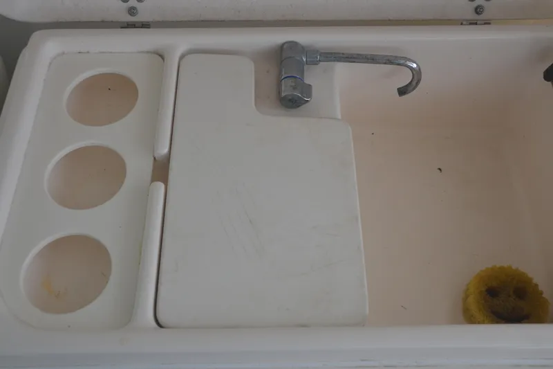 Sea Time Yacht Photos Pics 2001 Tiara Yachts 4100 Open sink with faucet, and cutting board