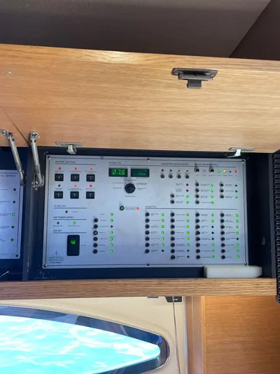  Yacht Photos Pics Control panel of a 2013 Azimut Atlantis 54 yacht.