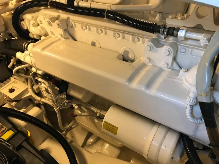  Yacht Photos Pics Engine compartment of a 2013 Azimut Atlantis 54 yacht.
