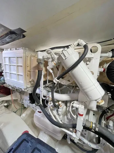  Yacht Photos Pics Engine compartment of a 2013 Azimut Atlantis 54 yacht.