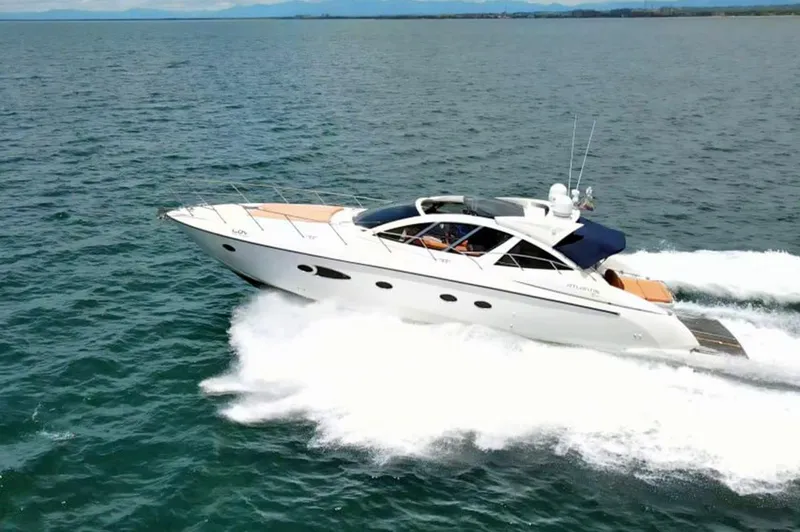  Yacht Photos Pics 2013 Azimut Atlantis 54 yacht cruising on open water.
