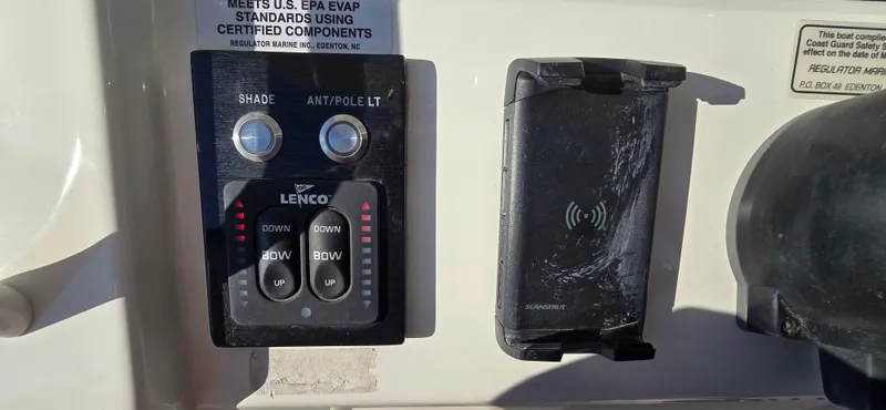 Wound Tight Yacht Photos Pics Control panel on a 2021 Regulator 34 Center Console boat.