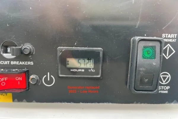 Searching For Bliss Yacht Photos Pics Control panel of a 2011 Lagoon 450 F with 5720 hours on generator.