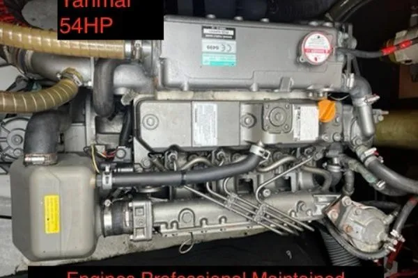 Searching For Bliss Yacht Photos Pics Yanmar 54HP engine in a 2011 Lagoon 450 F, professionally maintained.