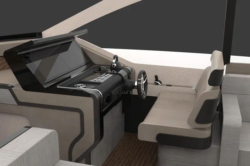  Yacht Photos Pics 2026 Cruisers Yachts 57 Fly helm with modern controls and comfortable seating.