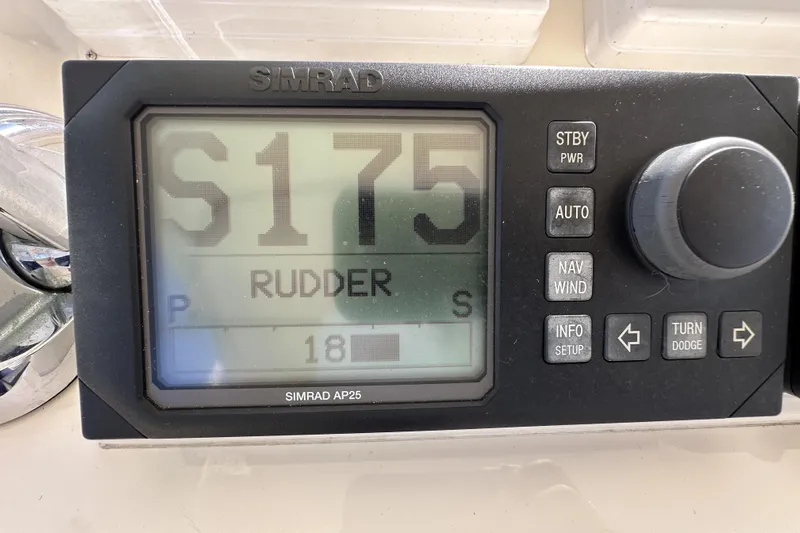 Times Like These Yacht Photos Pics Simrad AP25 autopilot display on 2004 McKinna 57 PHMY Widebody yacht.