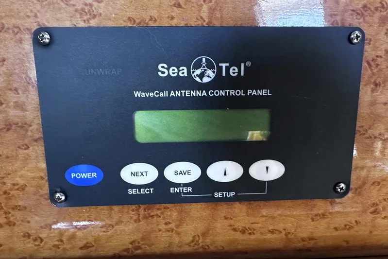 Times Like These Yacht Photos Pics Sea Tel WaveCall antenna control panel on 2004 McKinna 57 PHMY Widebody yacht.