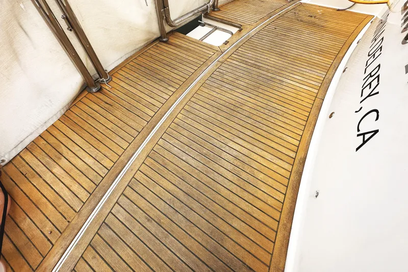 Times Like These Yacht Photos Pics Teak deck of 2004 McKinna 57 PHMY Widebody yacht, Marina del Rey, CA.