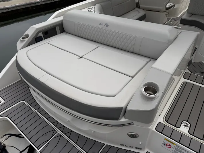  Yacht Photos Pics 2024 Sea Ray SLX 310 Outboard with luxurious seating area.