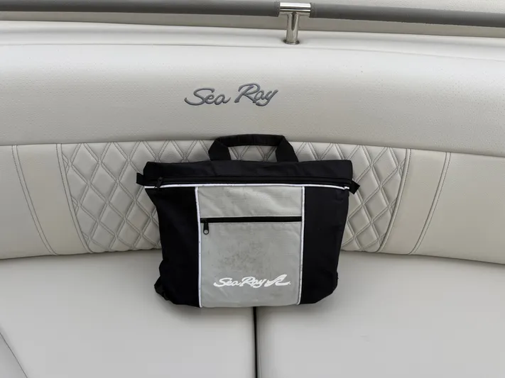  Yacht Photos Pics Sea Ray SLX 310 Outboard 2024 seat with bag.
