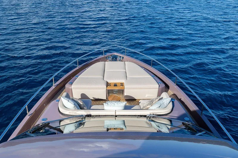  Yacht Photos Pics Luxury Cranchi Sessantadue 62 yacht, 2026 model, cruising on serene blue waters.