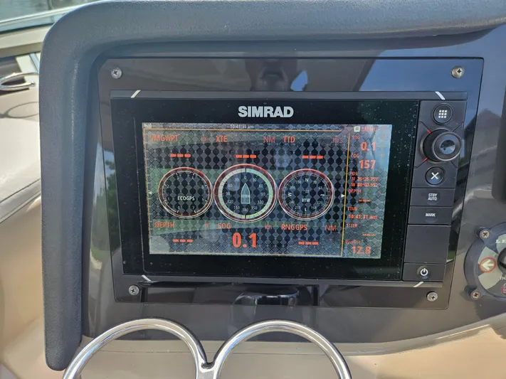  Yacht Photos Pics Simrad navigation display on 2005 Four Winns 378 Vista boat dashboard.