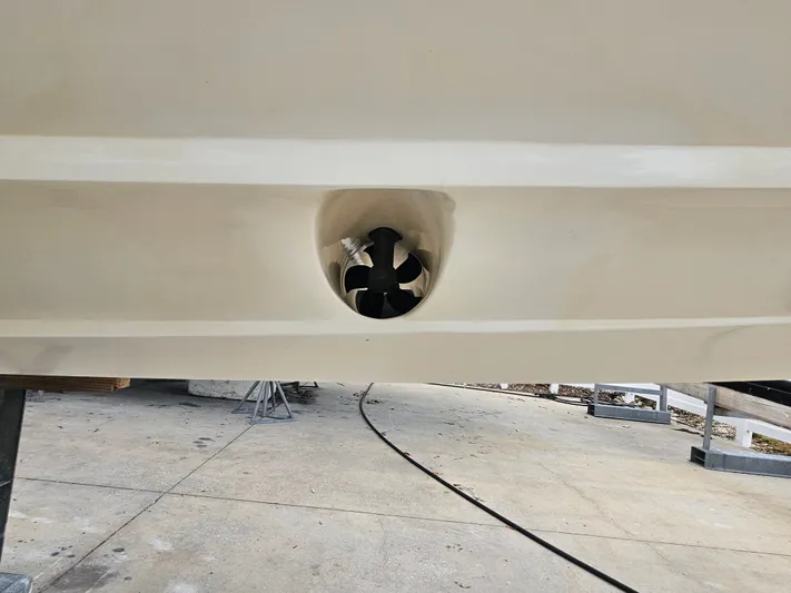  Yacht Photos Pics Bow thruster of a 2022 Statement 380 Open boat.