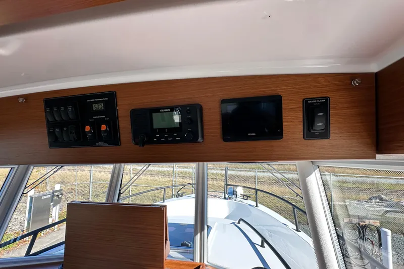  Yacht Photos Pics Control panel of 2025 Sargo 31OB boat with navigation and monitoring systems.