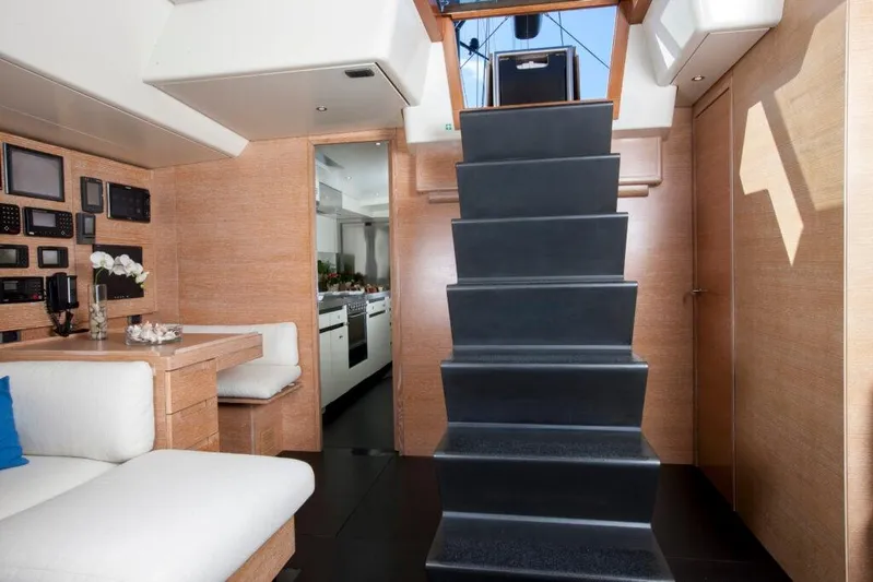  Yacht Photos Pics Luxurious interior of 2005 Wally WALLY 94' yacht with modern design and elegant furnishings.