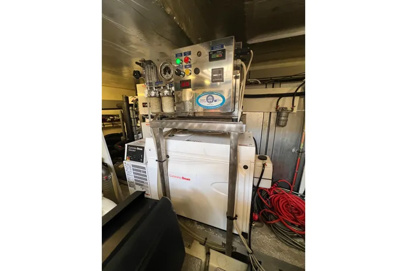  Yacht Photos Pics Engine room of 2013 Prestige 620 yacht with Cummins Onan generator.