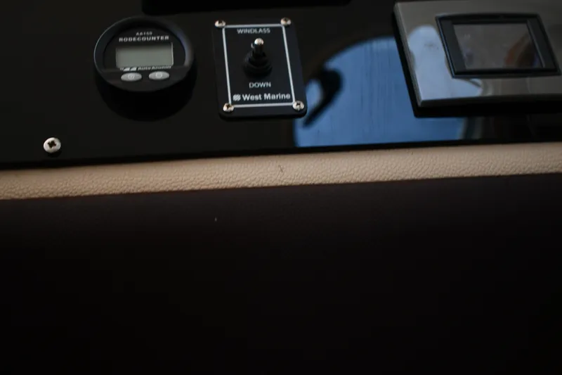 Beach Cat Yacht Photos Pics Control panel of a 2012 Fountaine Pajot 40 catamaran with windlass and rode counter.