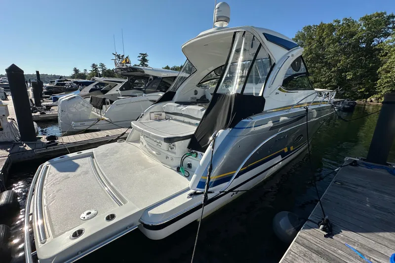 Yacht Photos Pics 2019 Formula 37 Performance Cruiser docked at marina, sunny day, sleek design.