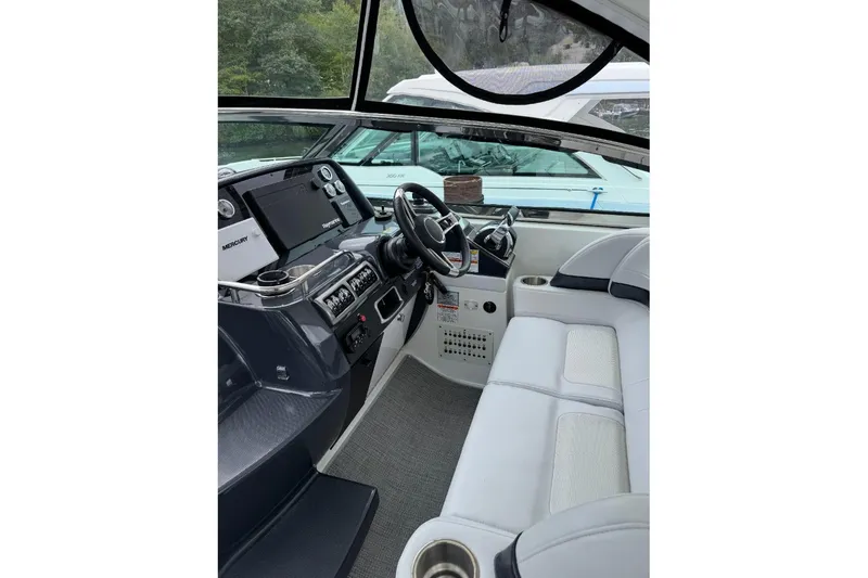  Yacht Photos Pics 2019 Formula 37 Performance Cruiser cockpit with modern controls and comfortable seating.