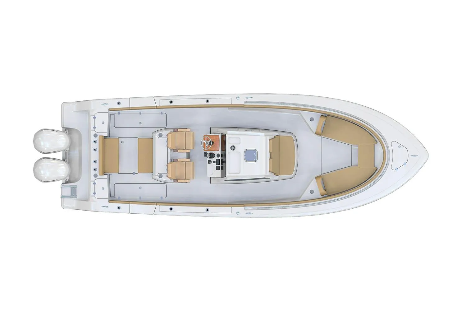 Manufacturer Provided Image: 2021 Sportsman Open 302 Center Console boat, top view.