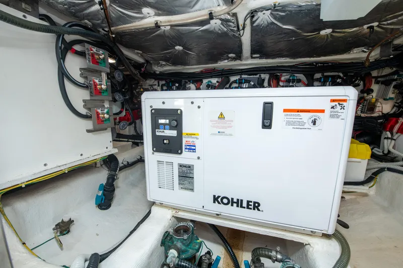  Yacht Photos Pics Engine room of 2020 Pardo Yachts P38 featuring a Kohler generator.