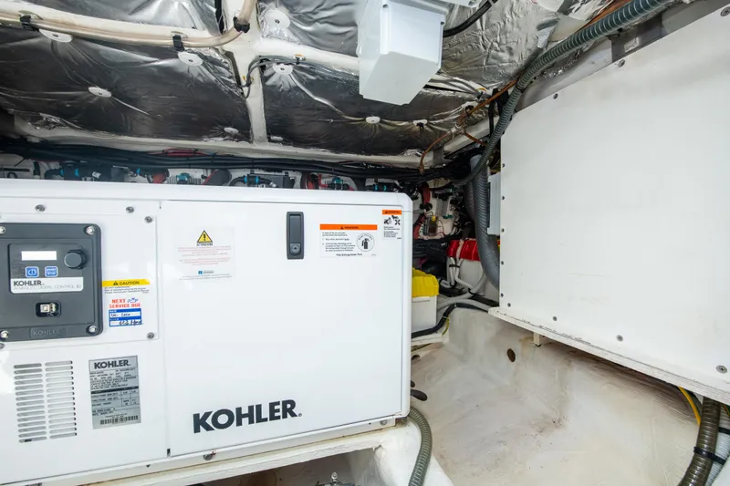  Yacht Photos Pics Engine room of 2020 Pardo Yachts P38 featuring a Kohler generator.