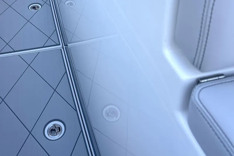  Yacht Photos Pics 2024 HCB 48 Campeon boat interior with sleek, modern design and detailed stitching.