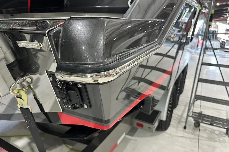  Yacht Photos Pics 2025 Nor-Tech 390 Sport Center Console boat detail in a showroom setting.