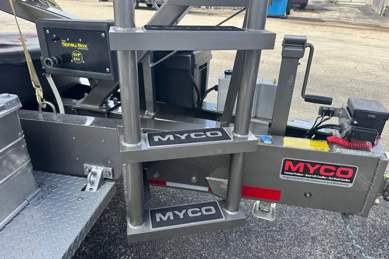  Yacht Photos Pics Trailer ladder and equipment for 2025 Nor-Tech 390 Sport Center Console boat.