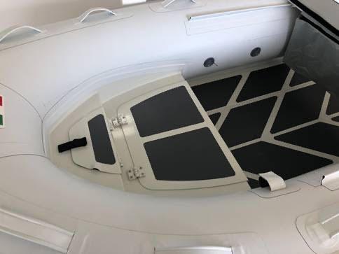 2022 ZAR Mini Rib HDL10 inflatable boat interior with non-slip flooring.