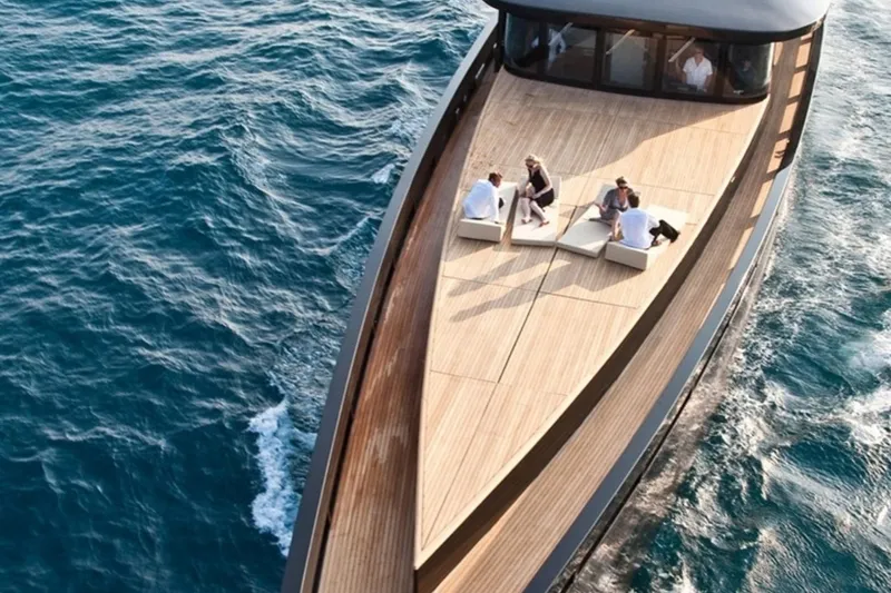  Yacht Photos Pics Luxurious MMGI 44m yacht cruising with passengers on deck, 2009 model.