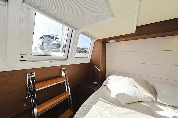 Masterdream Yacht Photos Pics Luxurious cabin interior of 2018 Lagoon 620 Esense yacht with modern design and natural light.