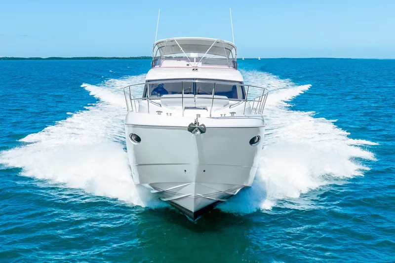 Chill Yacht Photos Pics Luxury Princess F49 yacht cruising on open sea, 2018 model.