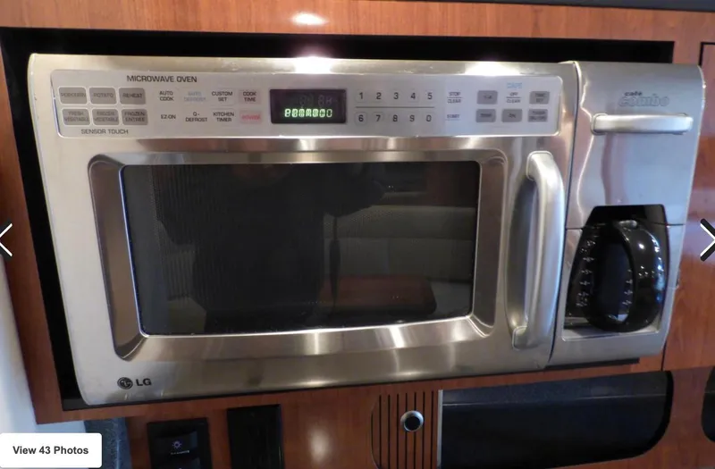  Yacht Photos Pics LG microwave oven and coffee maker combo in a 2007 Sea Ray 340 yacht kitchen.