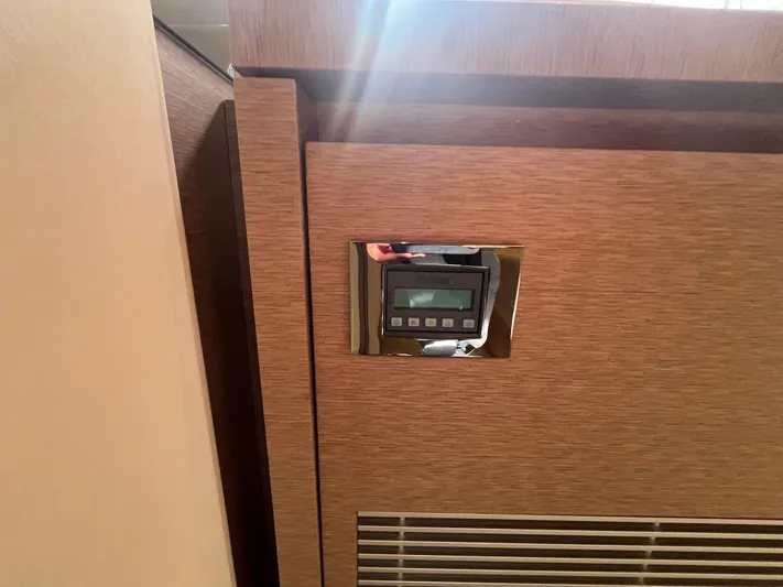  Yacht Photos Pics Wooden panel with digital control display on Prestige 520, 2018 model.